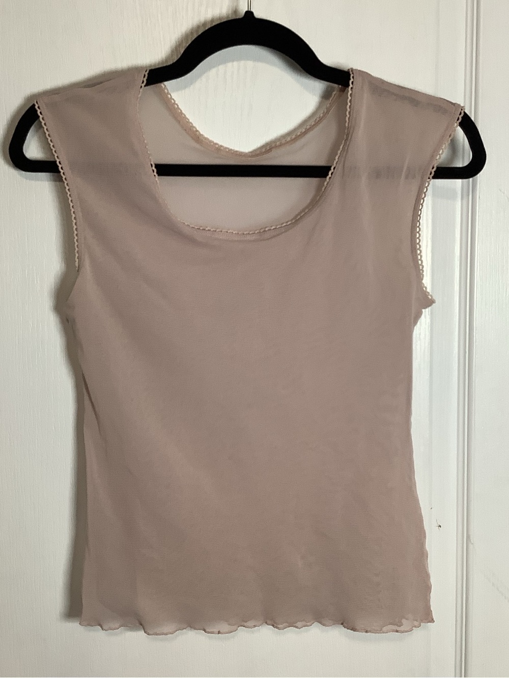 Y2K Sleeveless Mesh Tank Top - Blush